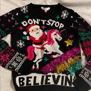 Festive Santa Unicorn Sweater